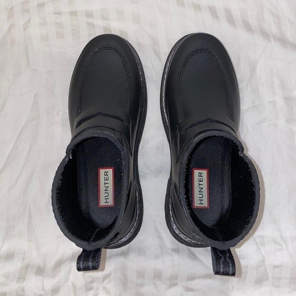 Hunter Refined Stitch Detail Rubber Loafer Ankle Boots - Picture 2 of 9